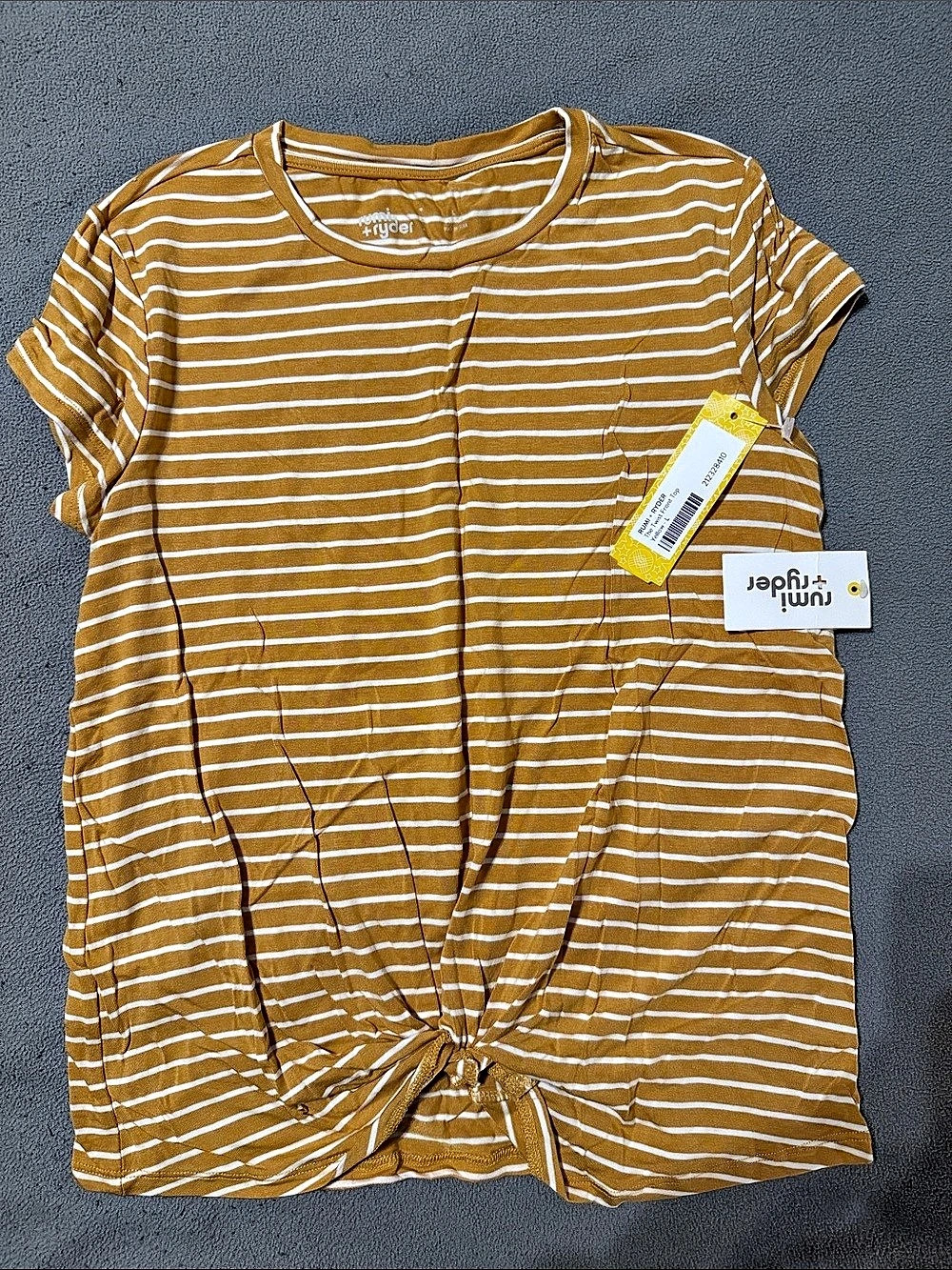 Rumi + Ryder The Twist Front Top Brown & White
